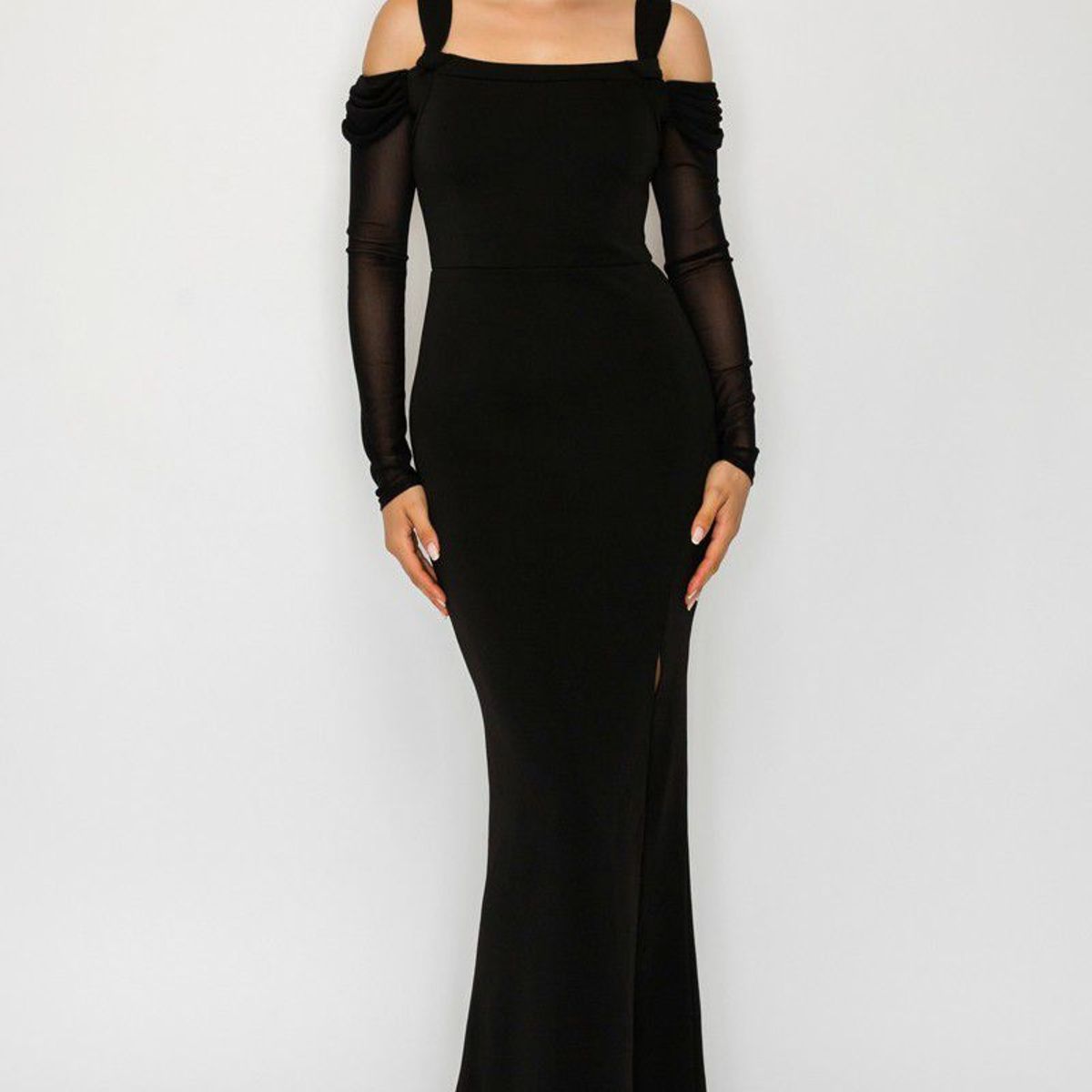 GENERICO - Vestido Largo Elegante con Mangas