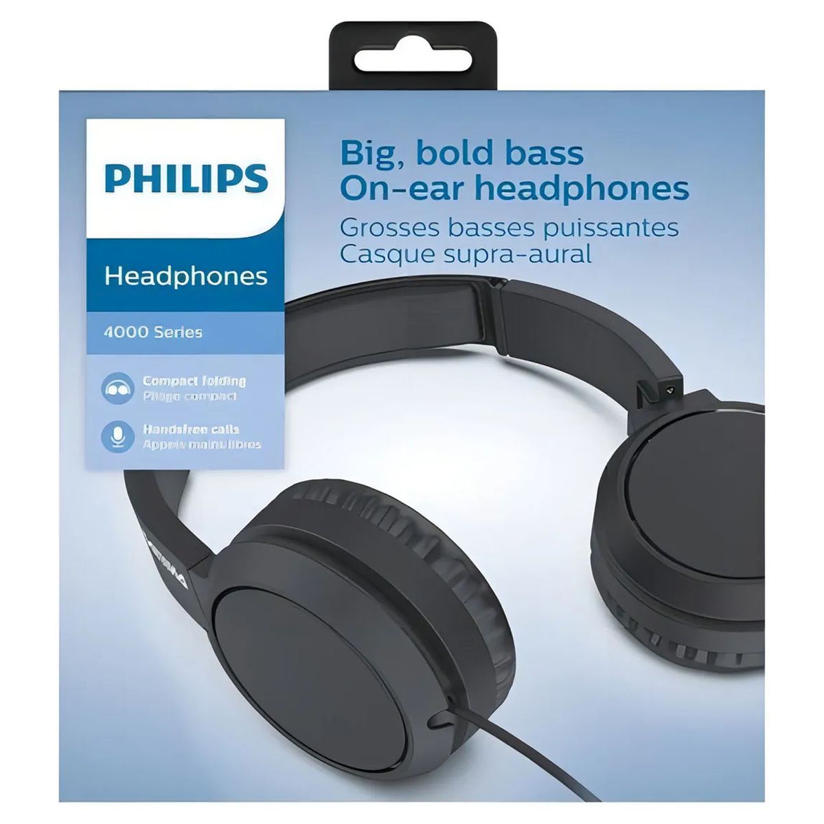 PHILIPS - Audifono Philips Tah4105 Bass Plegable CMicrofono Negro