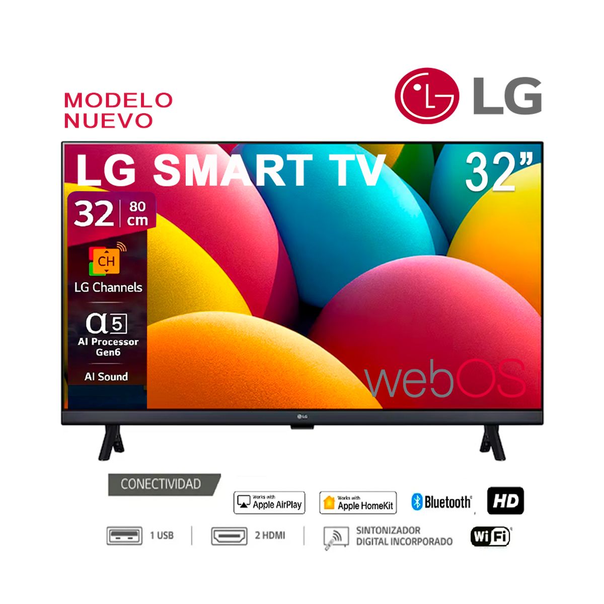 LG - Televisor LG Smart 32 Procesador A5 32LR600BPSC Borde Delgado - Negro