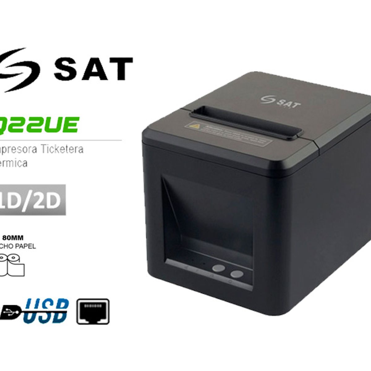 SAT PCS - IMPRESORA TERMICA DE RECIBOS SAT Q22UE USB-RED ETHERNET