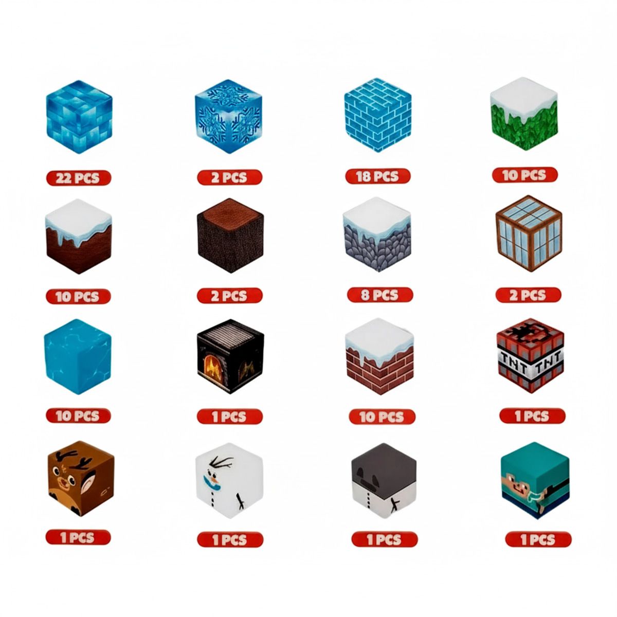 GENERICO - Bloques Magnéticos Minecraft 100 piezas