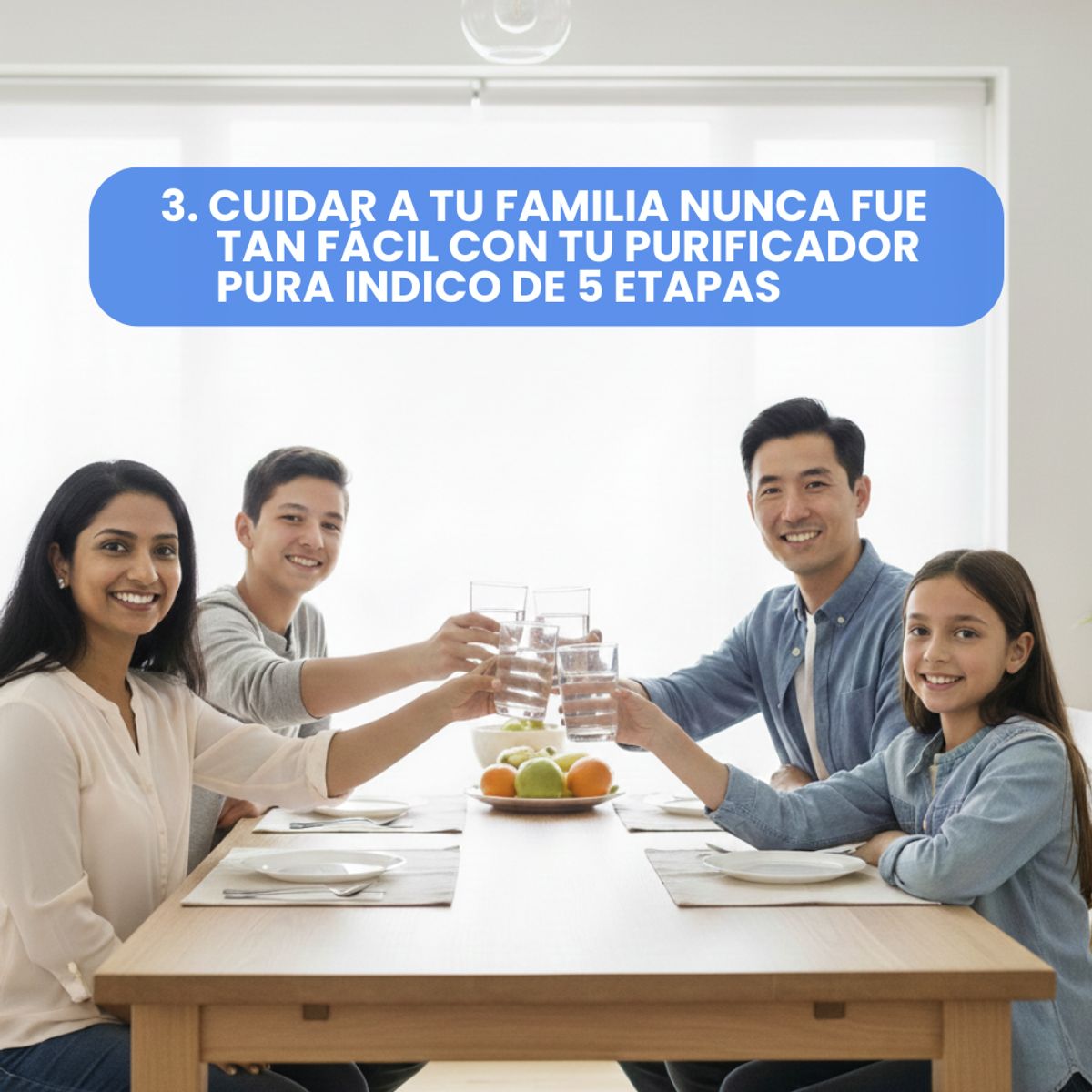 PURA - PURIFICADOR DE AGUA PURA INDICO 5 ETAPAS – ELIMINACIÓN DE CLORO Y METALES PESADOS, SIN ELECTRICIDAD.