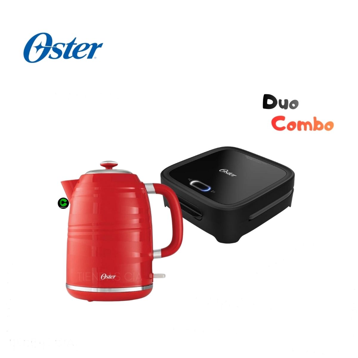 OSTER - Combo Oster Sandwichera CKSTSM400 y Hervidor BVSTKT4177R