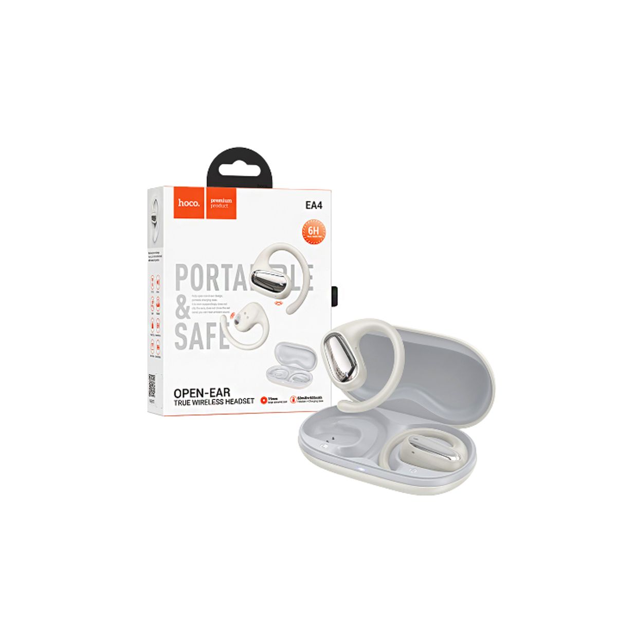 HOCO - Audifono Bluetooth HOCO EA4 Open Ear 6h Milky White
