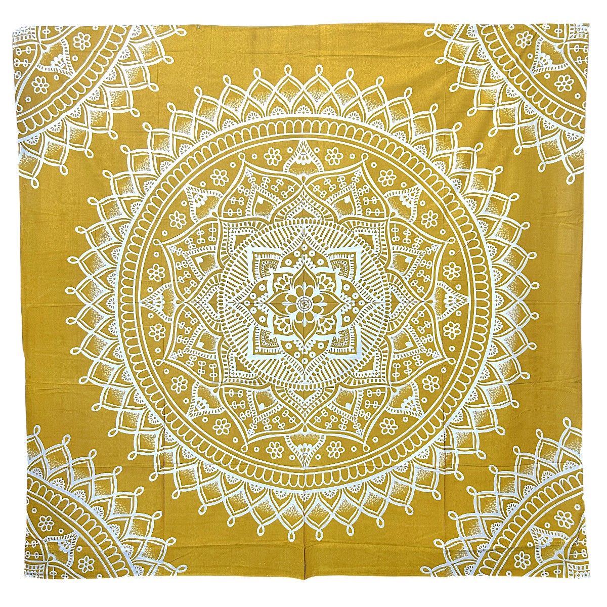 GENERICO - Mandala Manta Sábana Multiusos Manta para Playa Lanai de Algodón - Mostaza