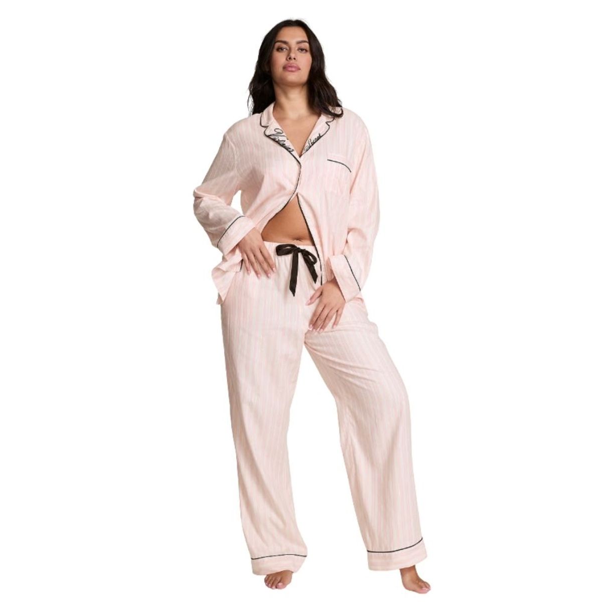 VICTORIA'S SECRET - PIJAMA VICTORIAS SECRET DE FRANELA DE ALGODÓN ROSA