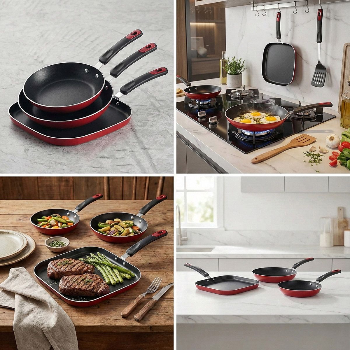 TRAMONTINA - Juego 3 Sartenes Tramontina Every Day 20 cm 25 cm Bifera 28 cm