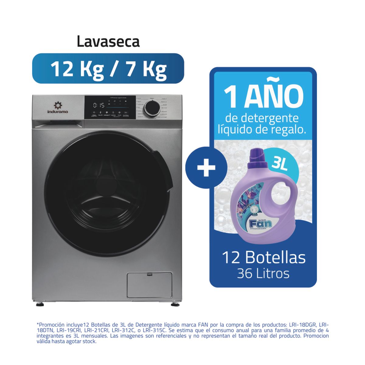 INDURAMA - Lavaseca Indurama LRI-312C 12kg7kg Blanca