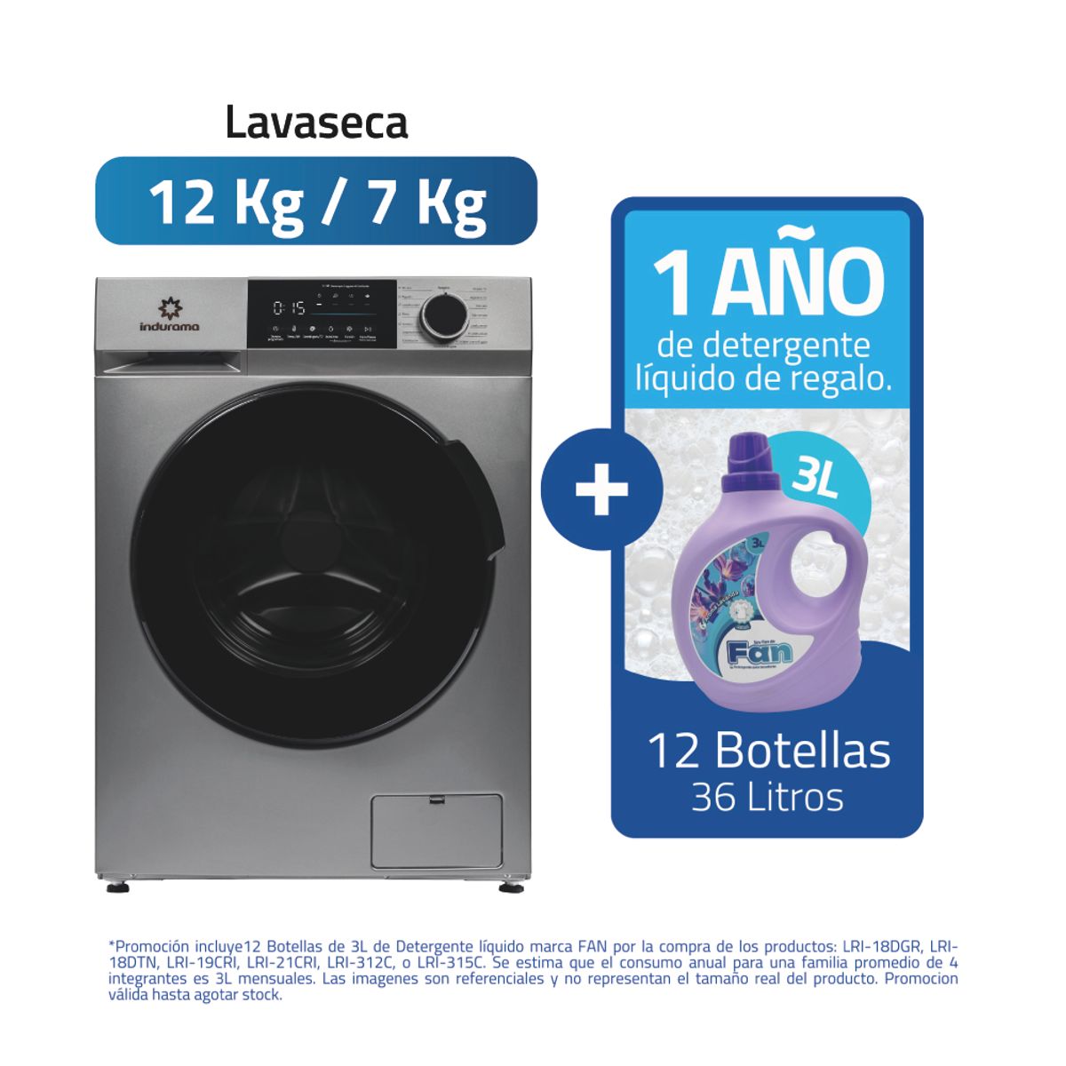 INDURAMA - Lavaseca Indurama LRI-312C 12kg7kg Blanca