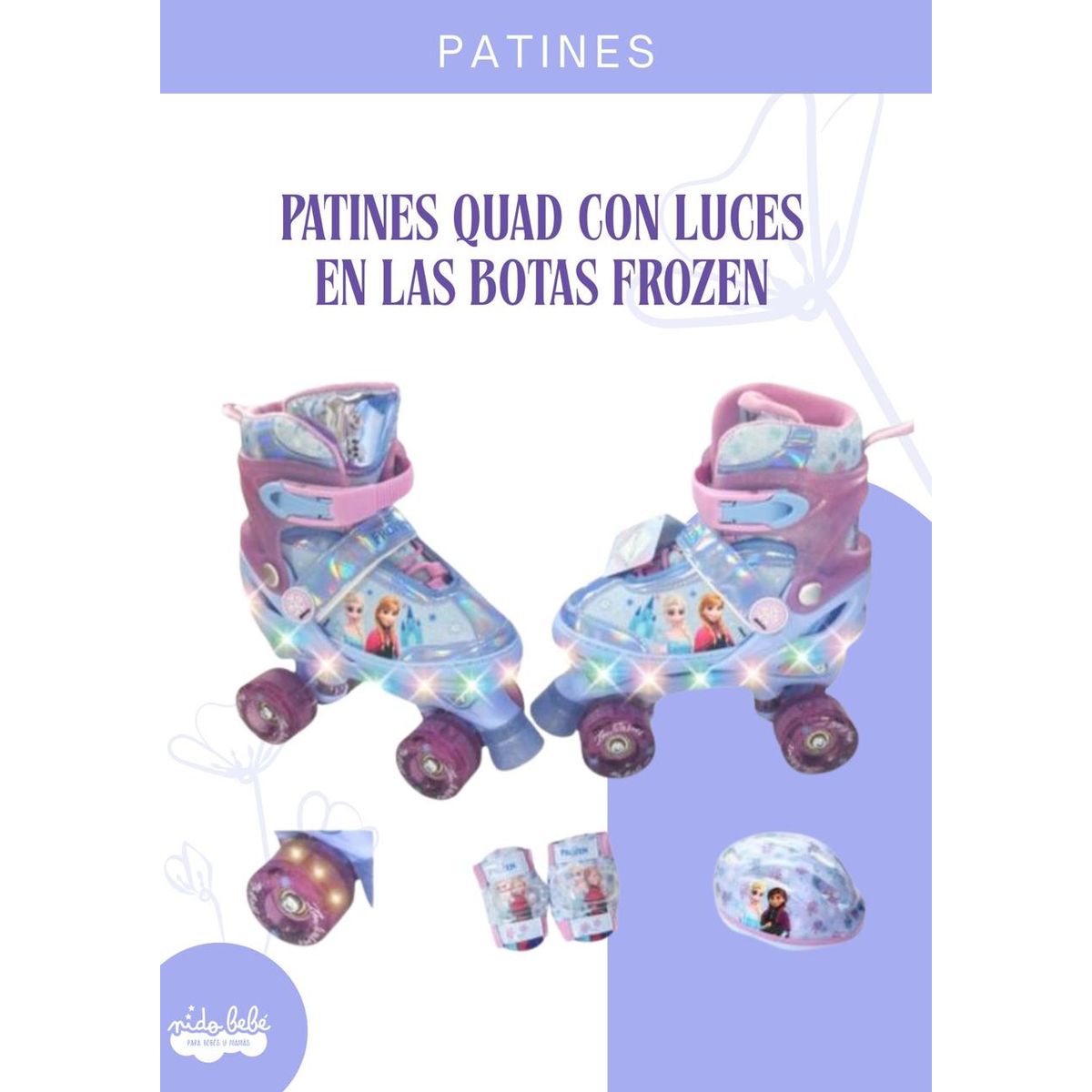 GENERICO - PATINES CON LUCES EN LAS BOTAS  4 RUEDAS MODELO FROZEN / M (34-37)