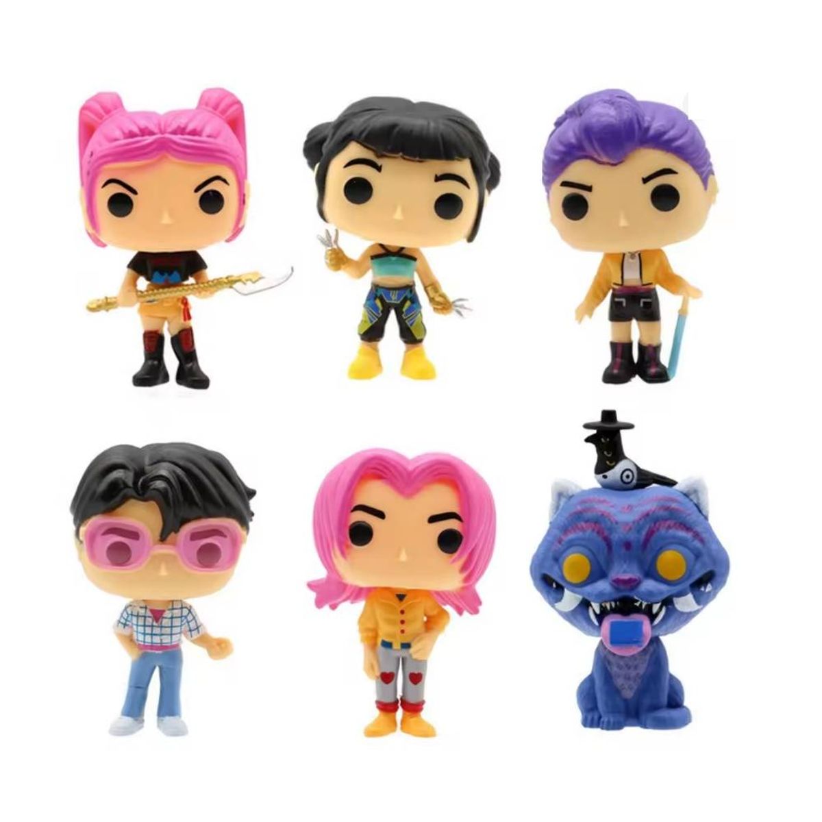 GENERICO - Pack 6 Figura Pop Kpop Demon Hunters tipo Funko