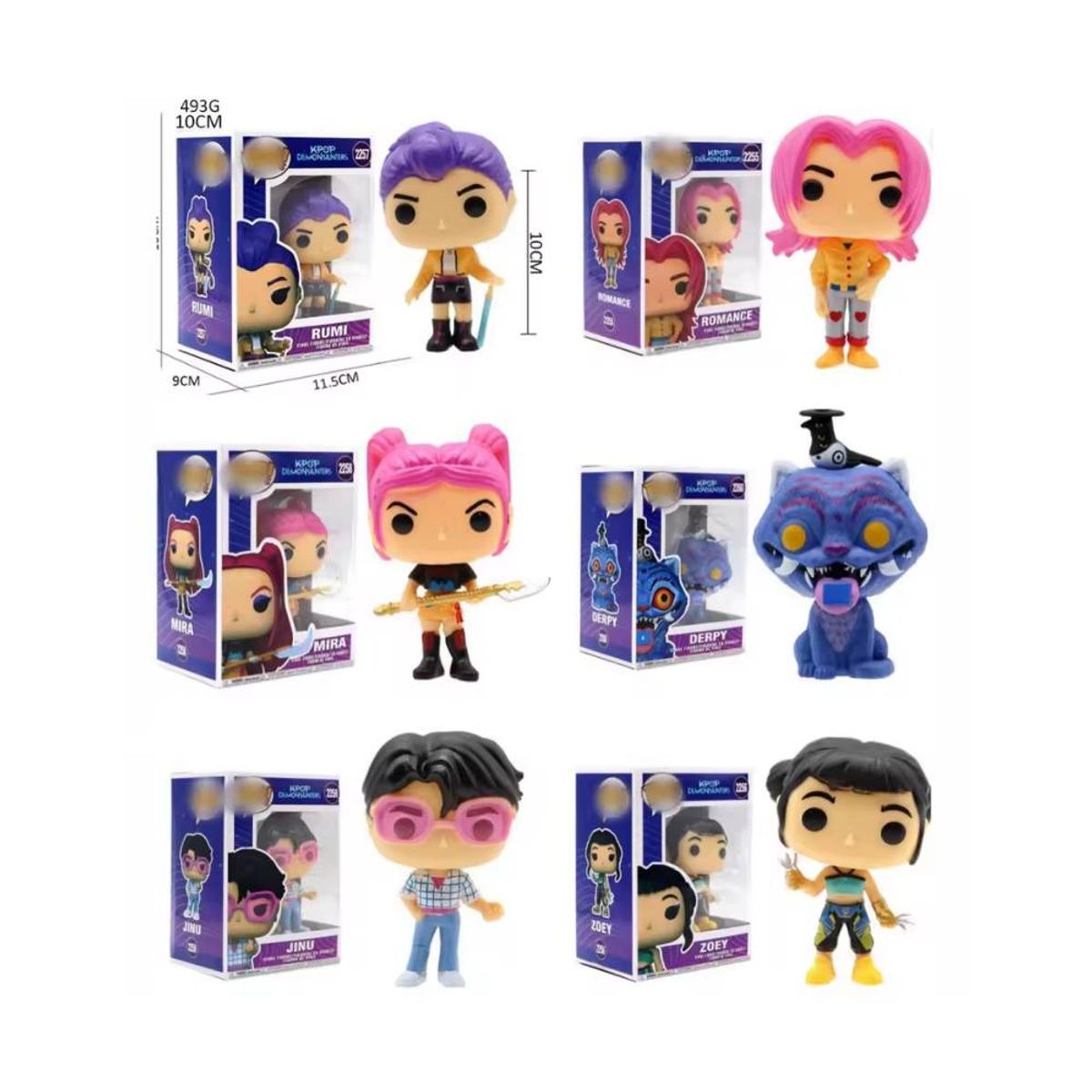 GENERICO - Pack 6 Figura Pop Kpop Demon Hunters tipo Funko