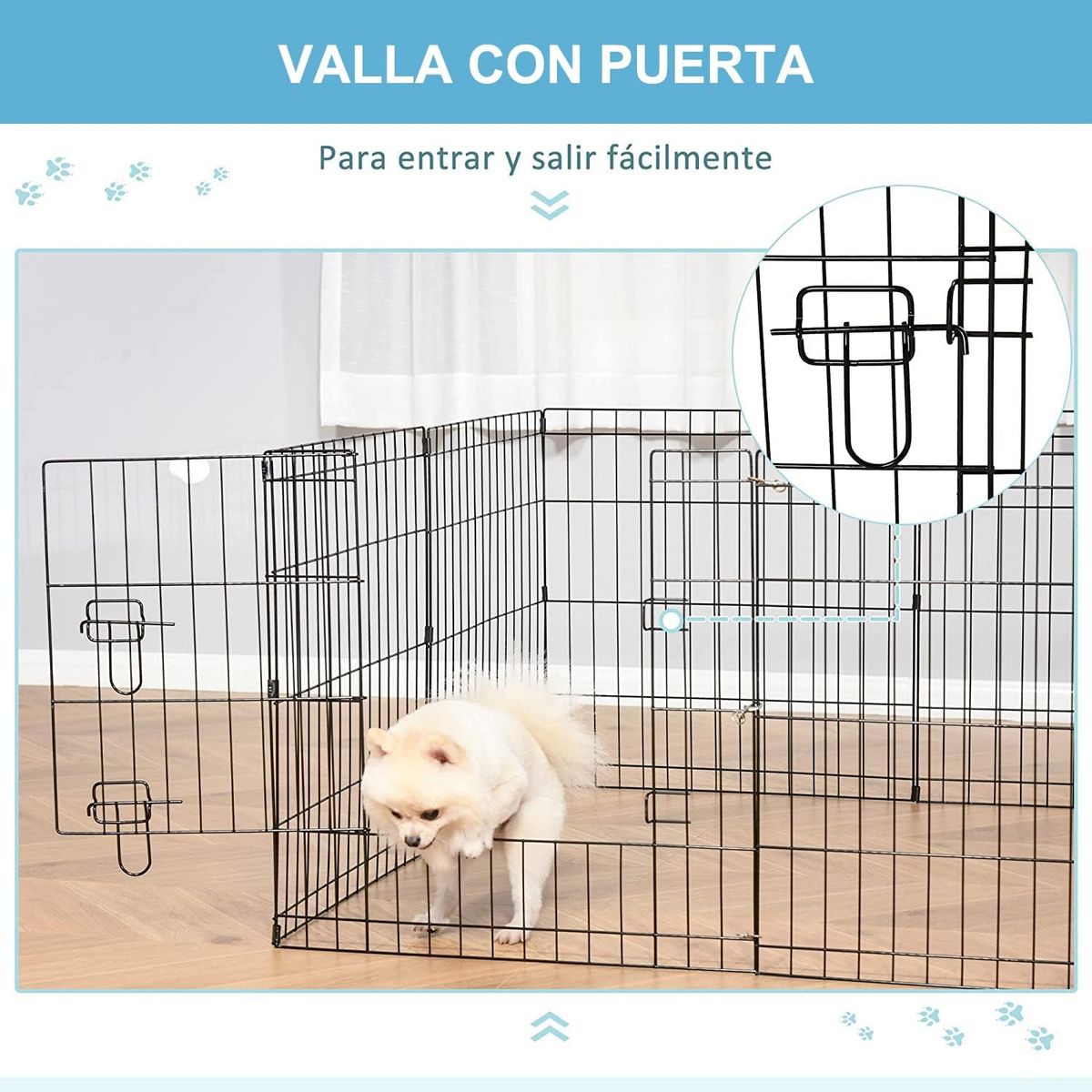 GENERICO - Cerco Modular reja jaula para mascota 60 x 60cm - plateado