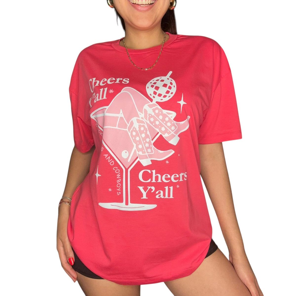 ENGELL - Polo Oversize Cheers Yall Fucsia