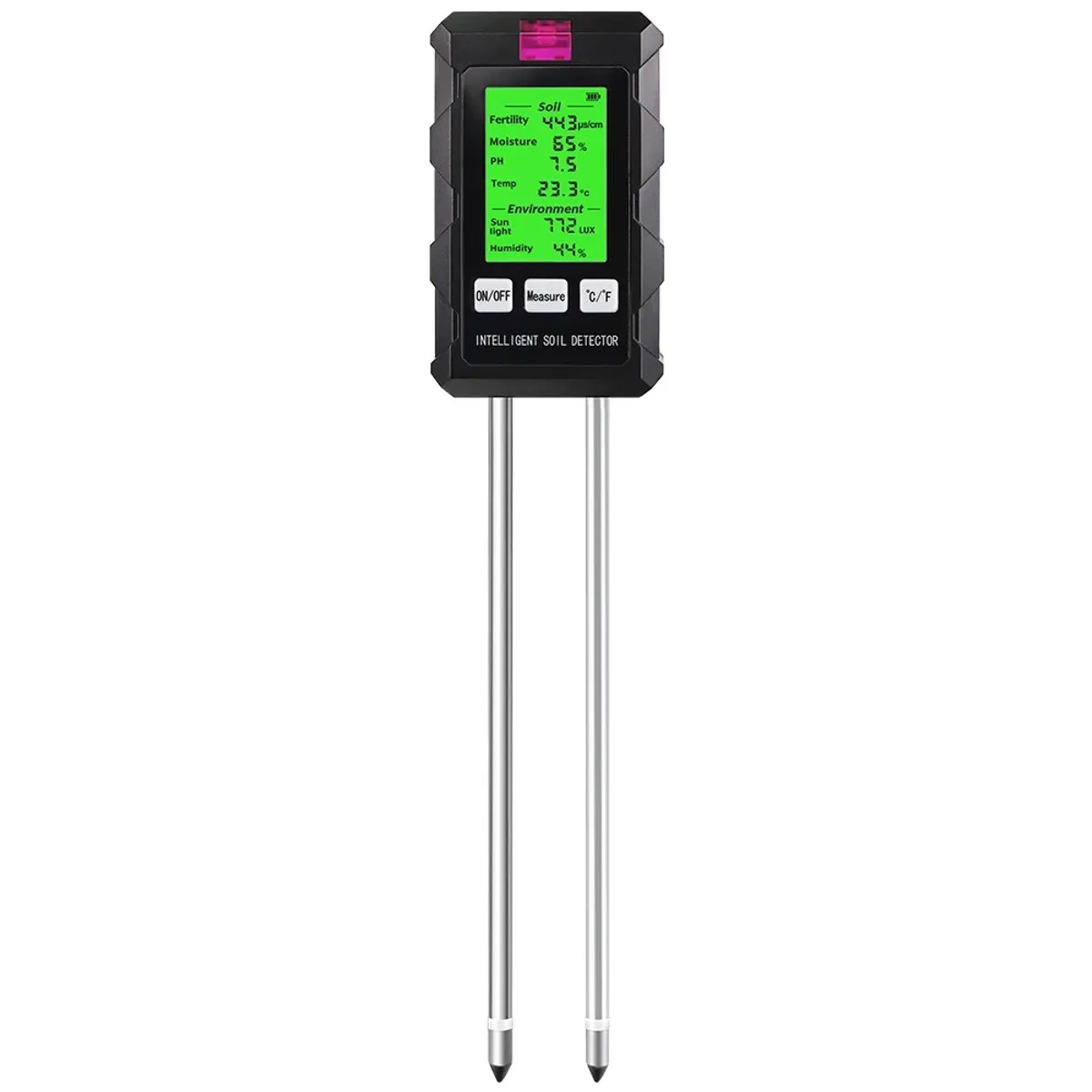 GENERICO - Medidor De Suelo 6 En 1 Gira90° Ph Fertilidad Humed Temp Luz