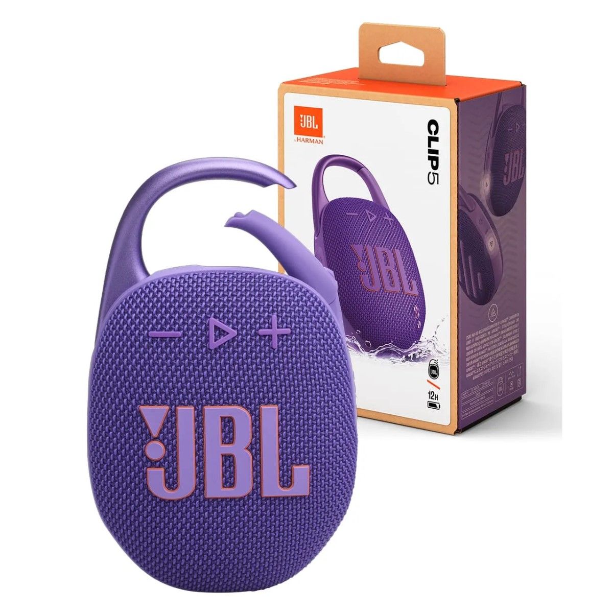 JBL - JBL CLIP 5 Parlante Morado Portatil Acuatico IP67 Extra Bass