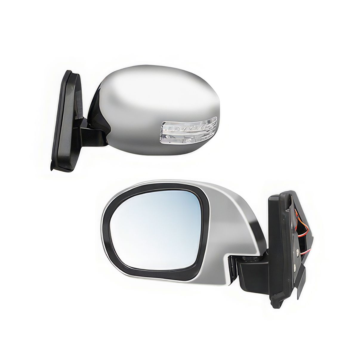 GENERICO - Espejo Retrovisor Rebatible Para Auto con Luz Universal Cromado