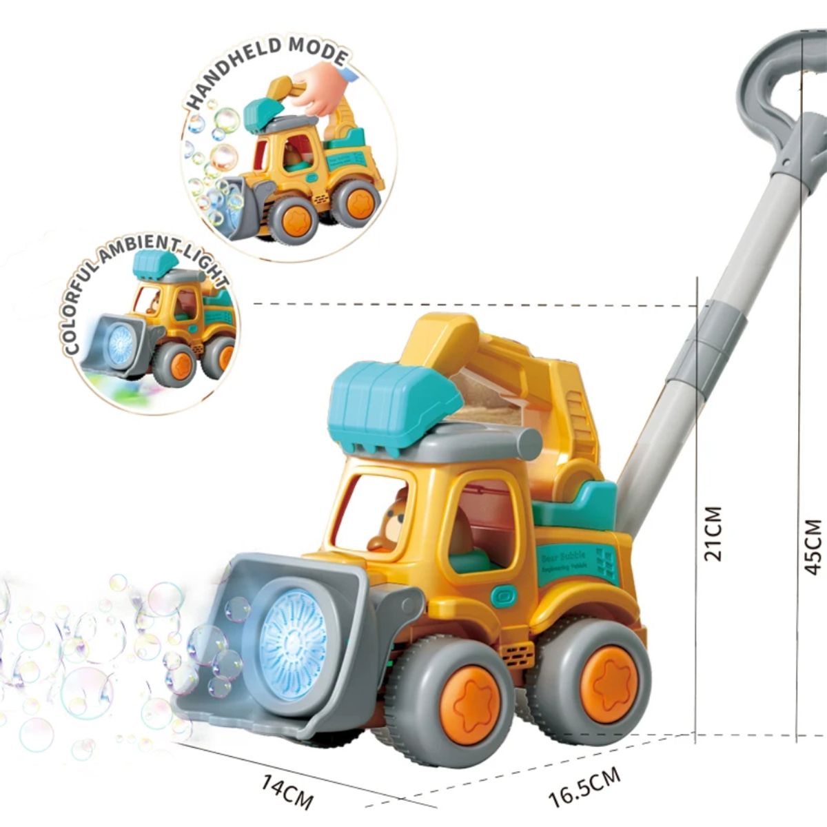 GENERICO - Caminador Burbujas luces Modelo Carrito Tractor 2 en 1