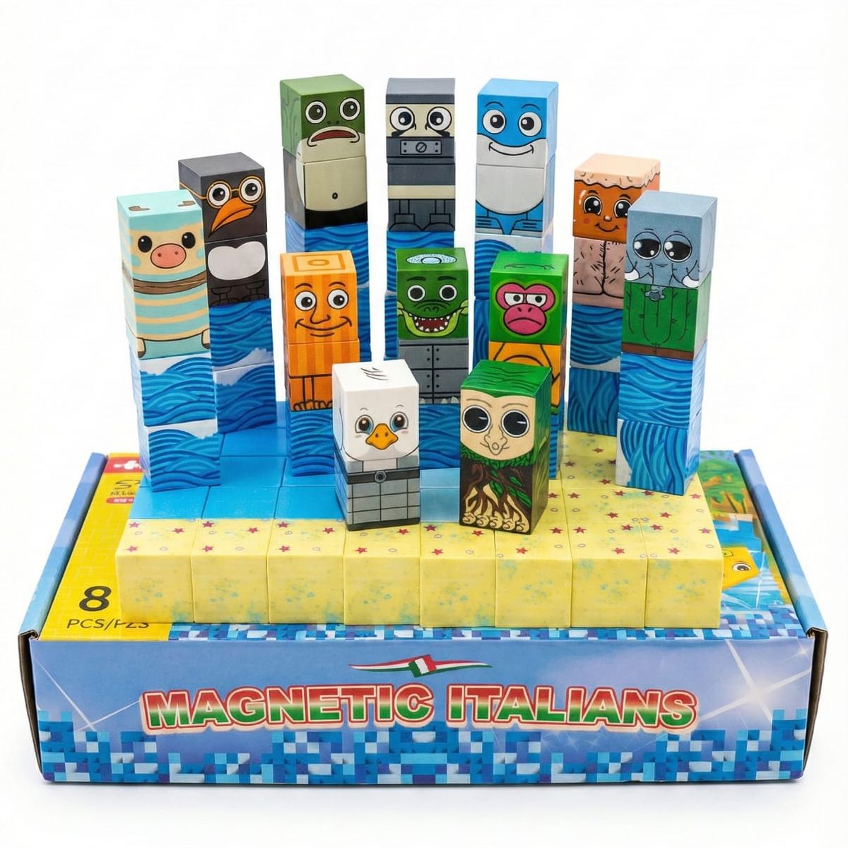 GENERICO - Brainrots italianos cubos imantados STEAM Bloques Magnéticos 84 uds.