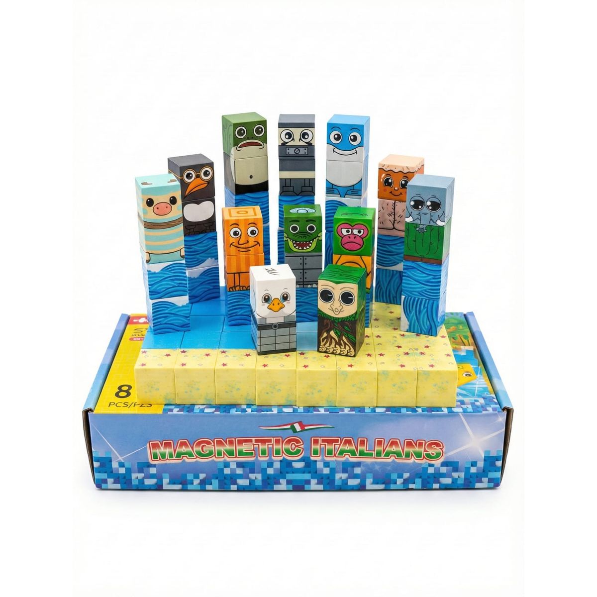 GENERICO - Brainrots italianos cubos imantados STEAM Bloques Magnéticos 84 uds.