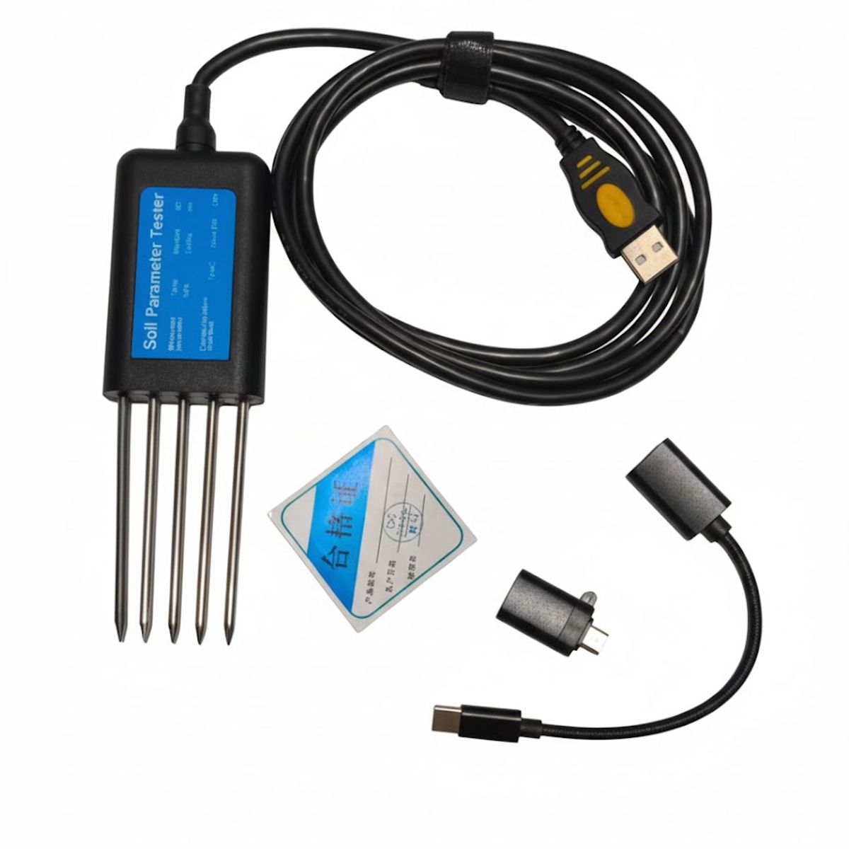 GENERICO - Sensor Digital 8 en 1 para Suelo pH Humedad USB Jardinera