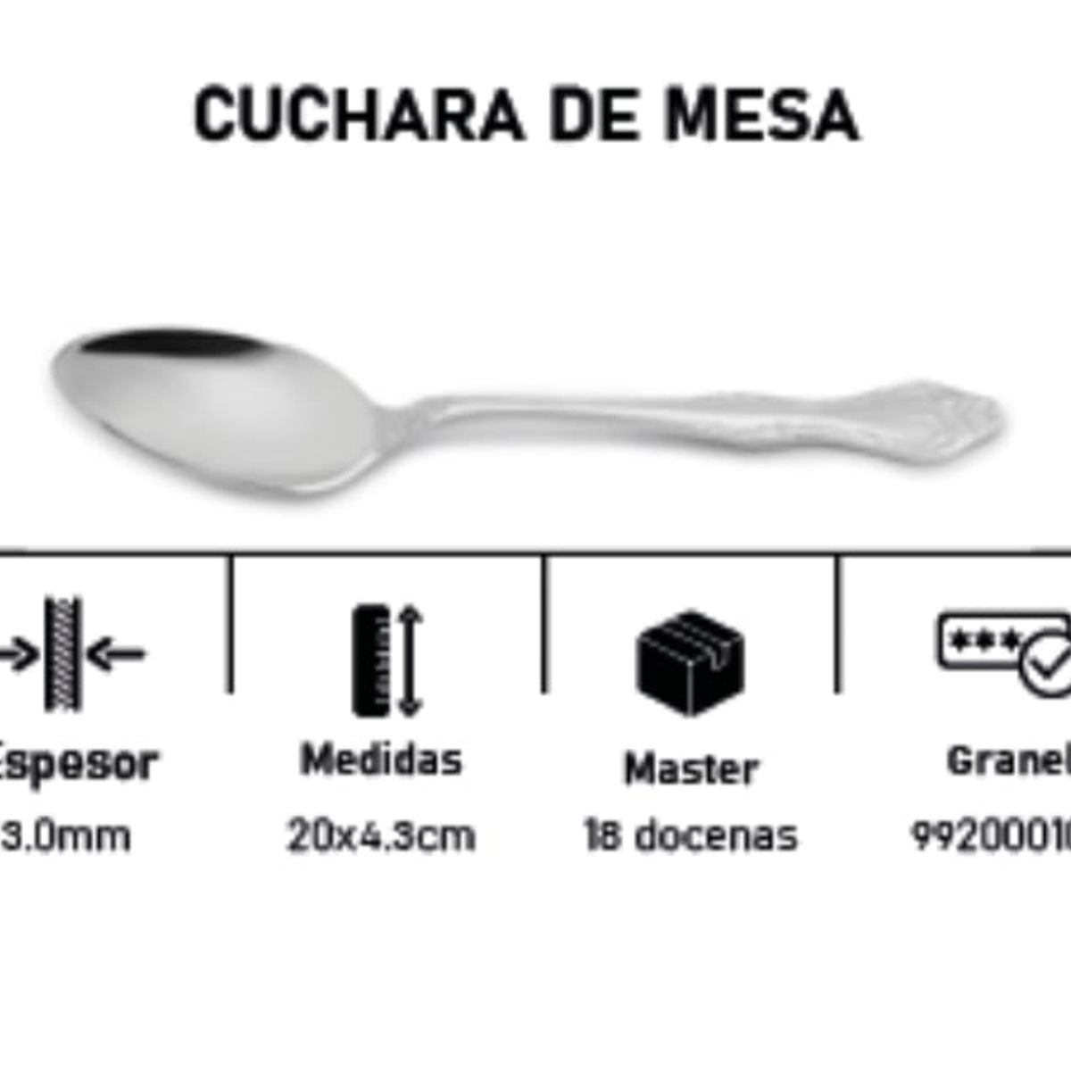 CUCHARA  FACUSA MEDALLON MOD 200 DE 12 PIEZAS, marca FACUSA - Foto 2