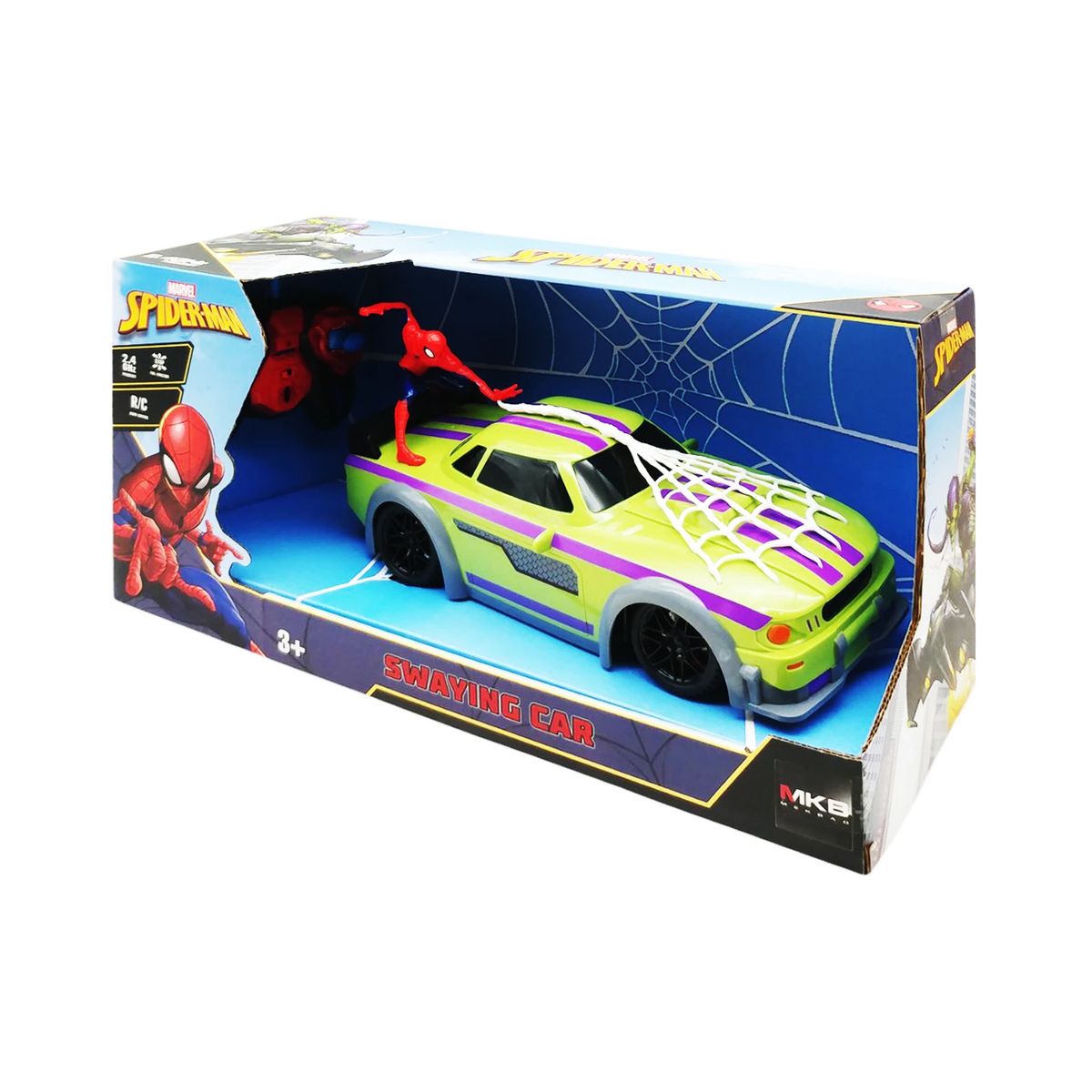 MARVEL - Juguete Carro de SPIDER-MAN con Función Balanceo con Control