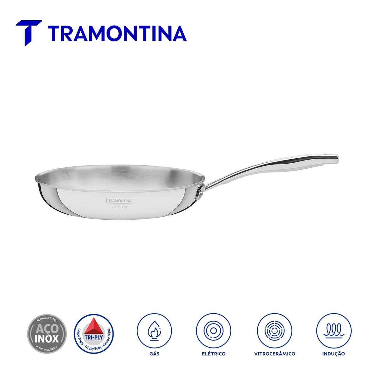 TRAMONTINA - Sartén Tramontina Grano 20cm Acero Inoxidable 1.2 L 62155200