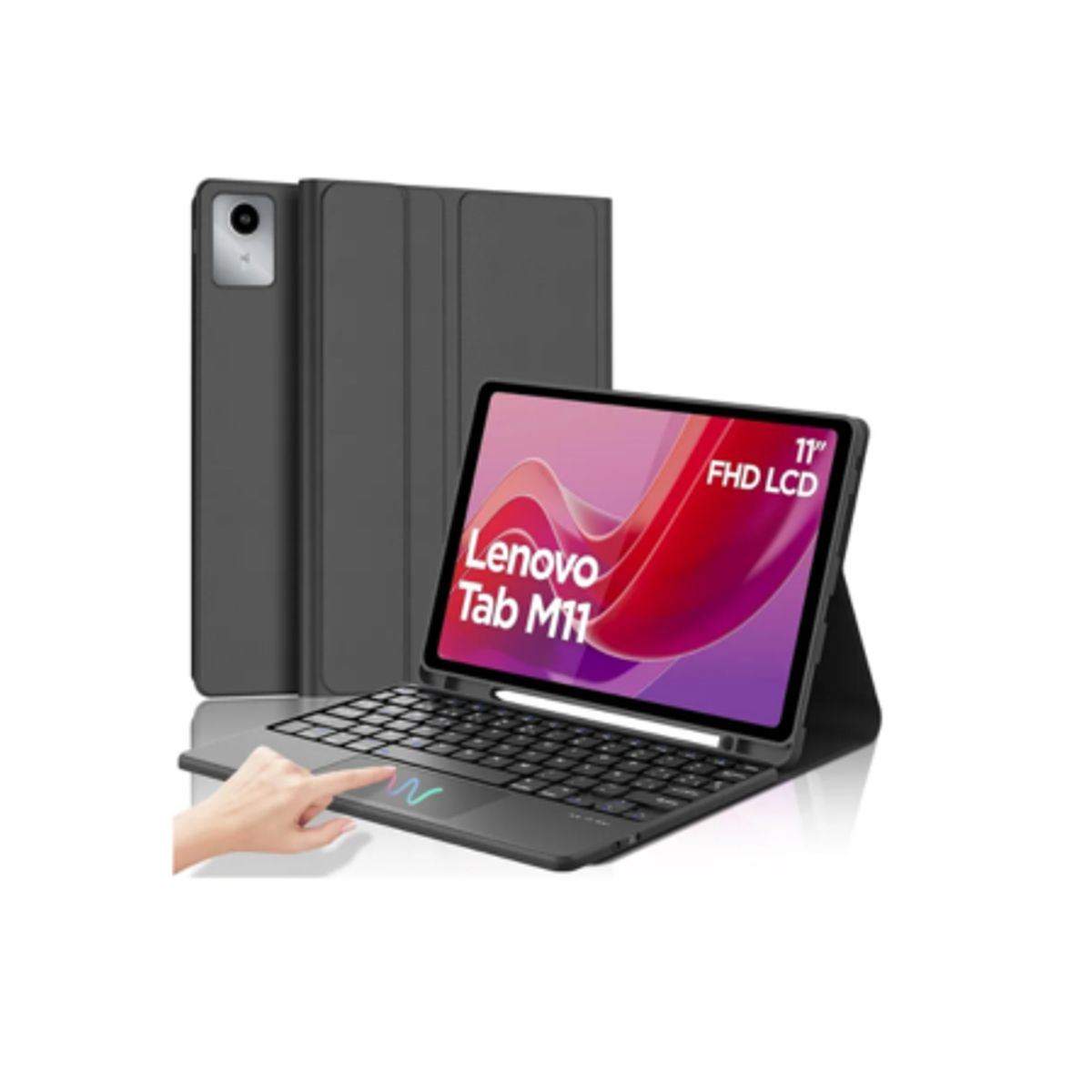 SPACE - Funda con Teclado para Tablet Lenovo M11 NEGRO