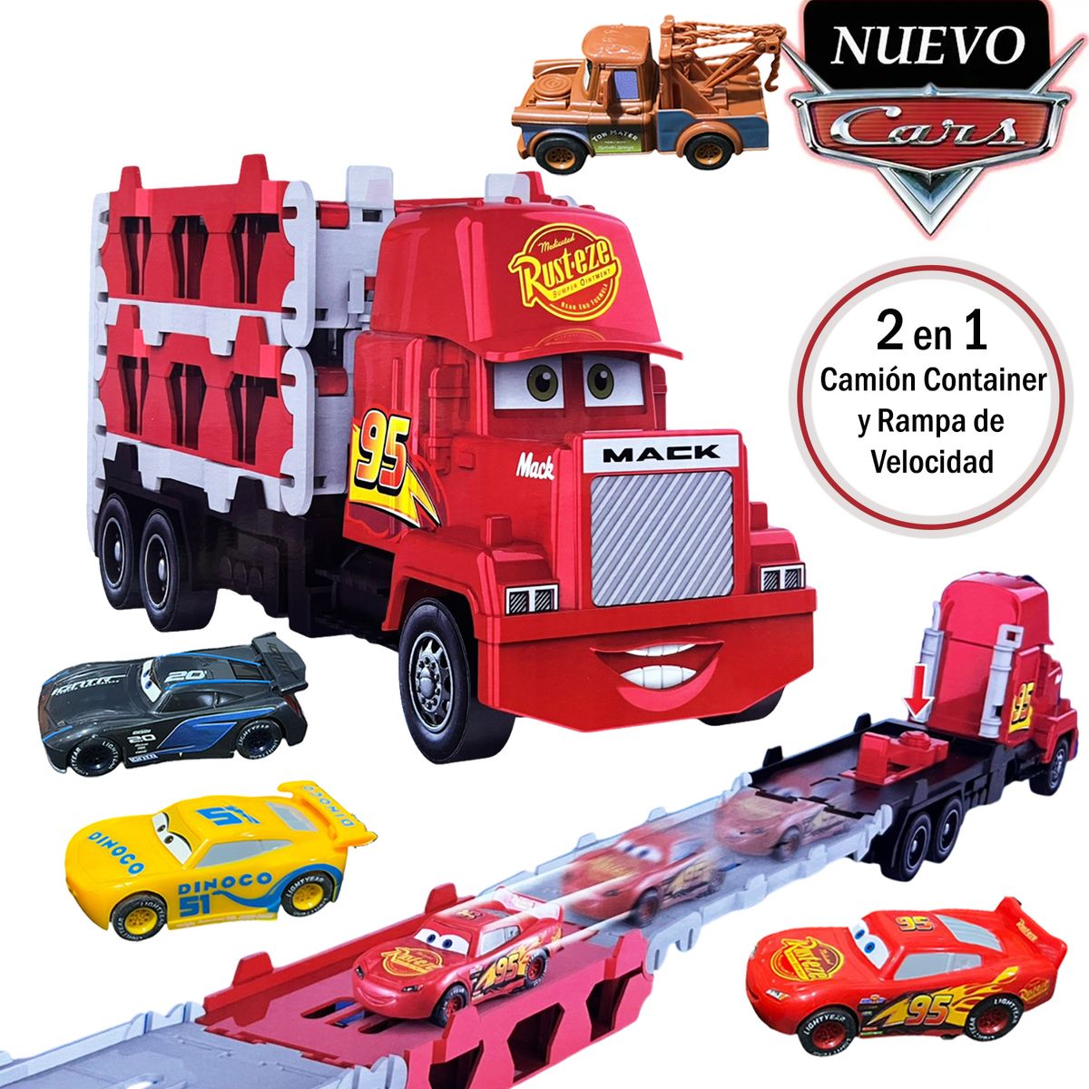 DISNEY PIXAR - Juguete Camión Contenedor de Cars 2 en 1 6709