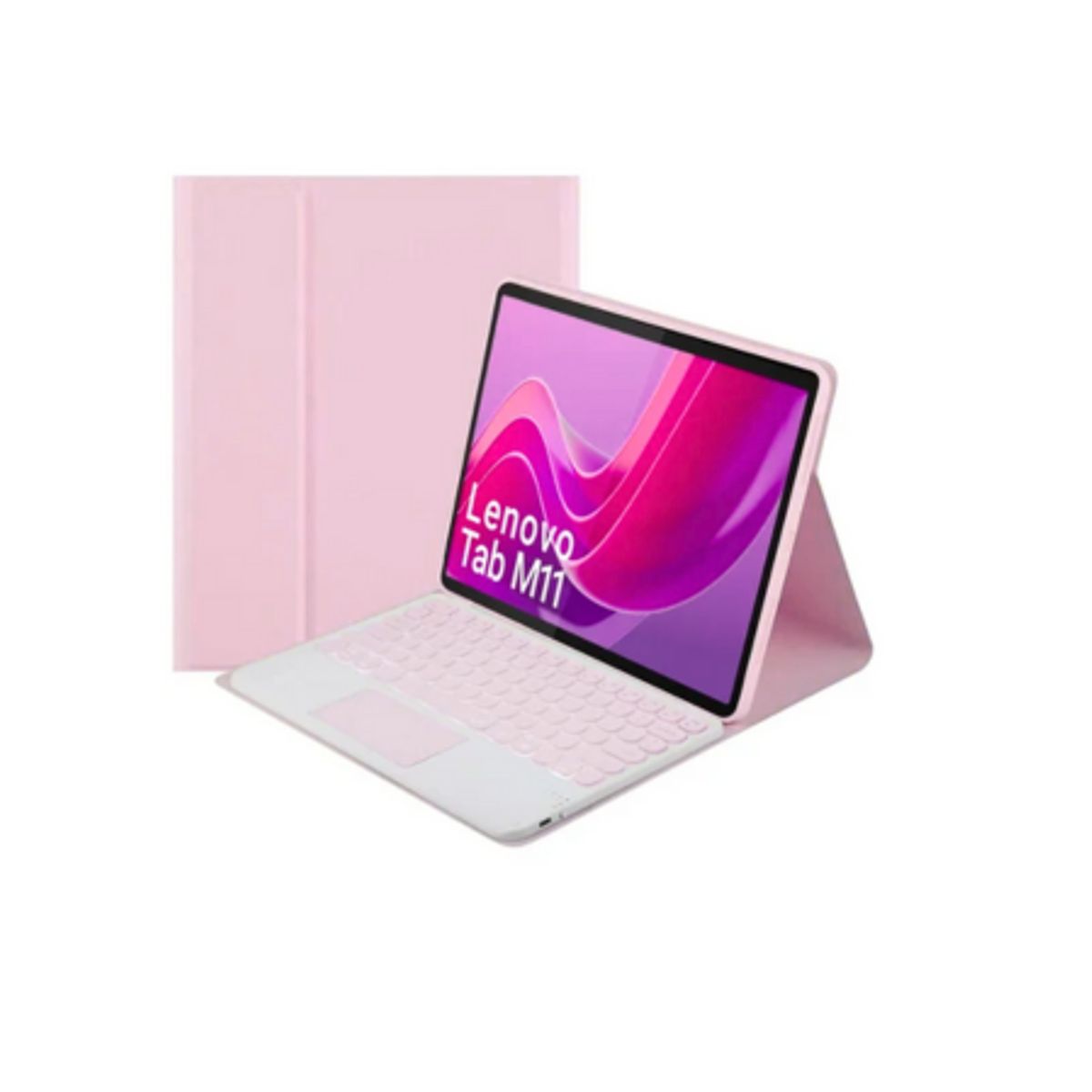 SPACE - Funda con Teclado para Tablet Lenovo M11 ROSADO