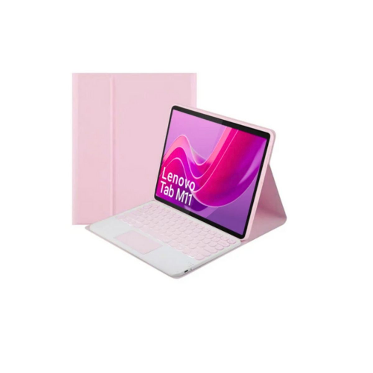 SPACE - Funda con Teclado para Tablet Lenovo M11 ROSADO