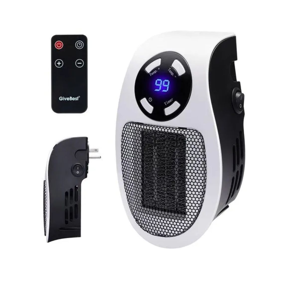 GENERICO - Estufa Digital de Pared 500W con Control Portatil