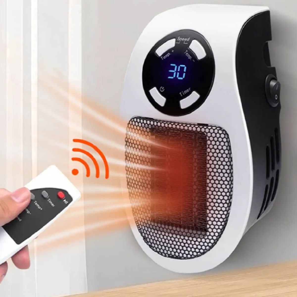 GENERICO - Estufa Digital de Pared 500W con Control Portatil