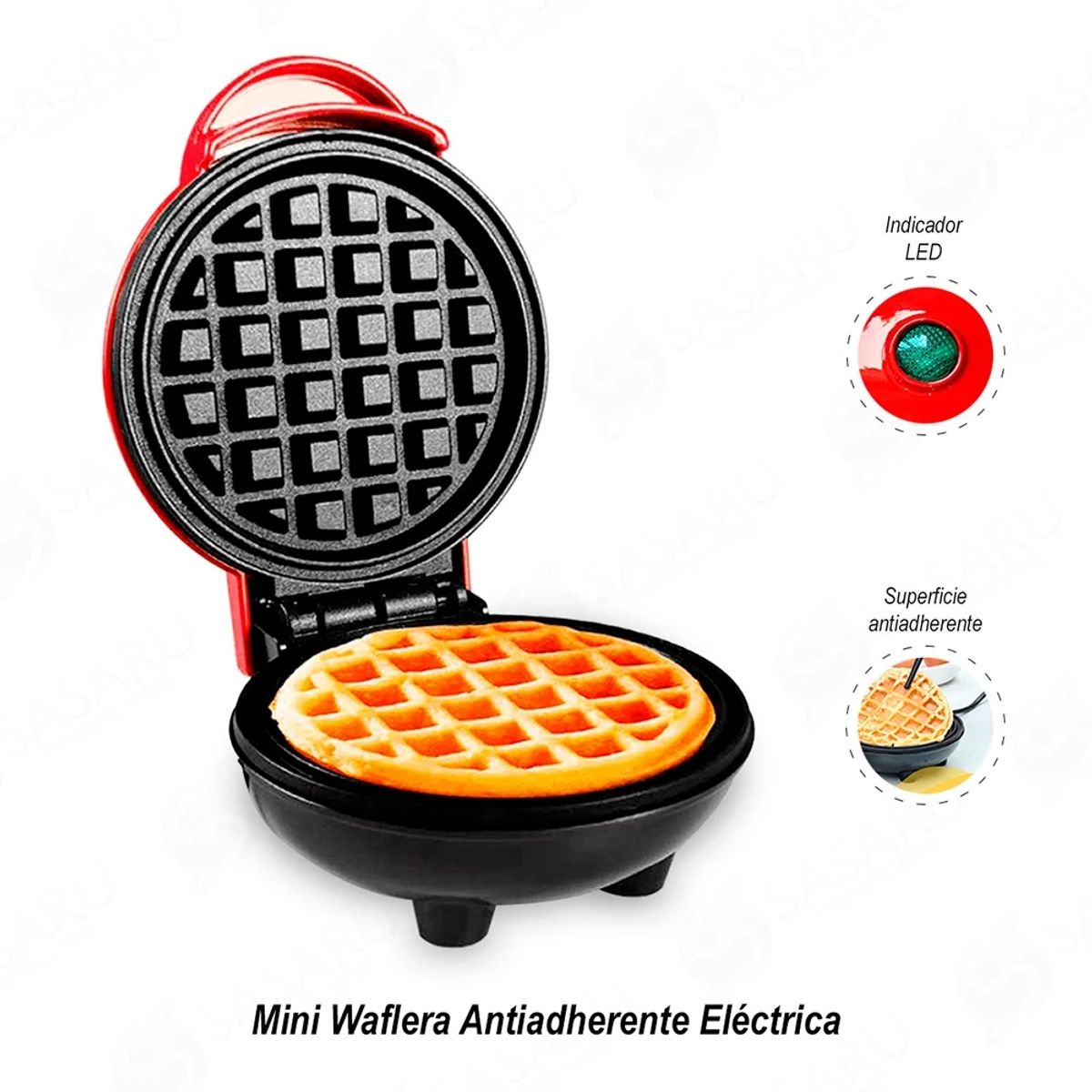 GENERICO - Mini Waflera Electrica Antihaderente