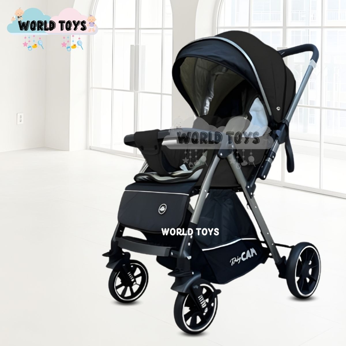 BABY - Coche Cuna de Lujo «CAMILA» Mango Reversible Black