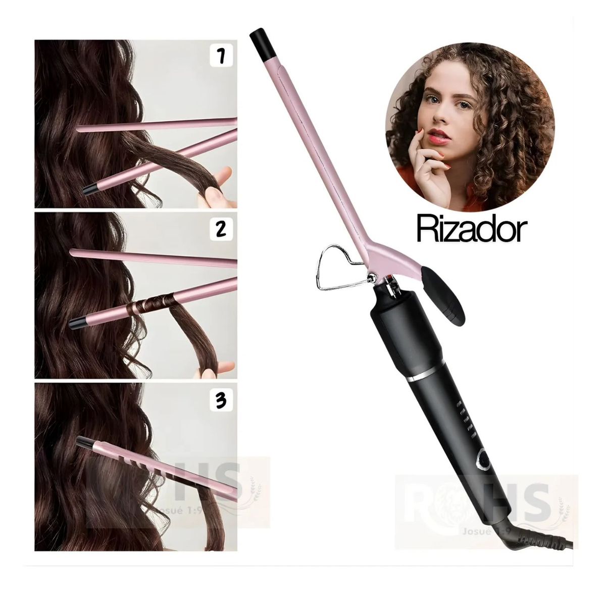 ROHS - RIZADOR ELECTRICO PARA CABELLO PROFESIONAL 10mm RIZADOS PERFECTOS