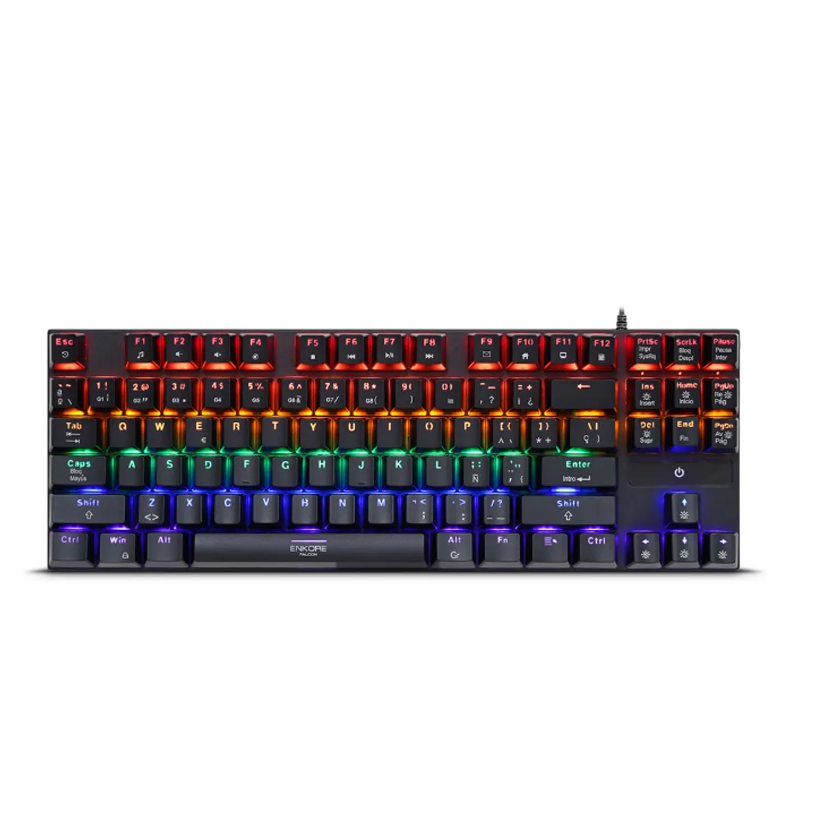 ENKORE - Teclado Mecánico TKL 87 Teclas RainbowLED Enkore Falcon 87  ENK 1005