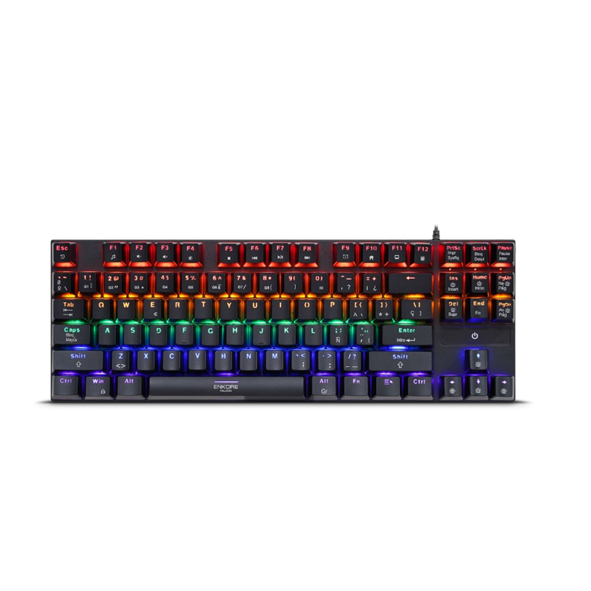 ENKORE - Teclado Mecánico TKL 87 Teclas RainbowLED Enkore Falcon 87  ENK 1005