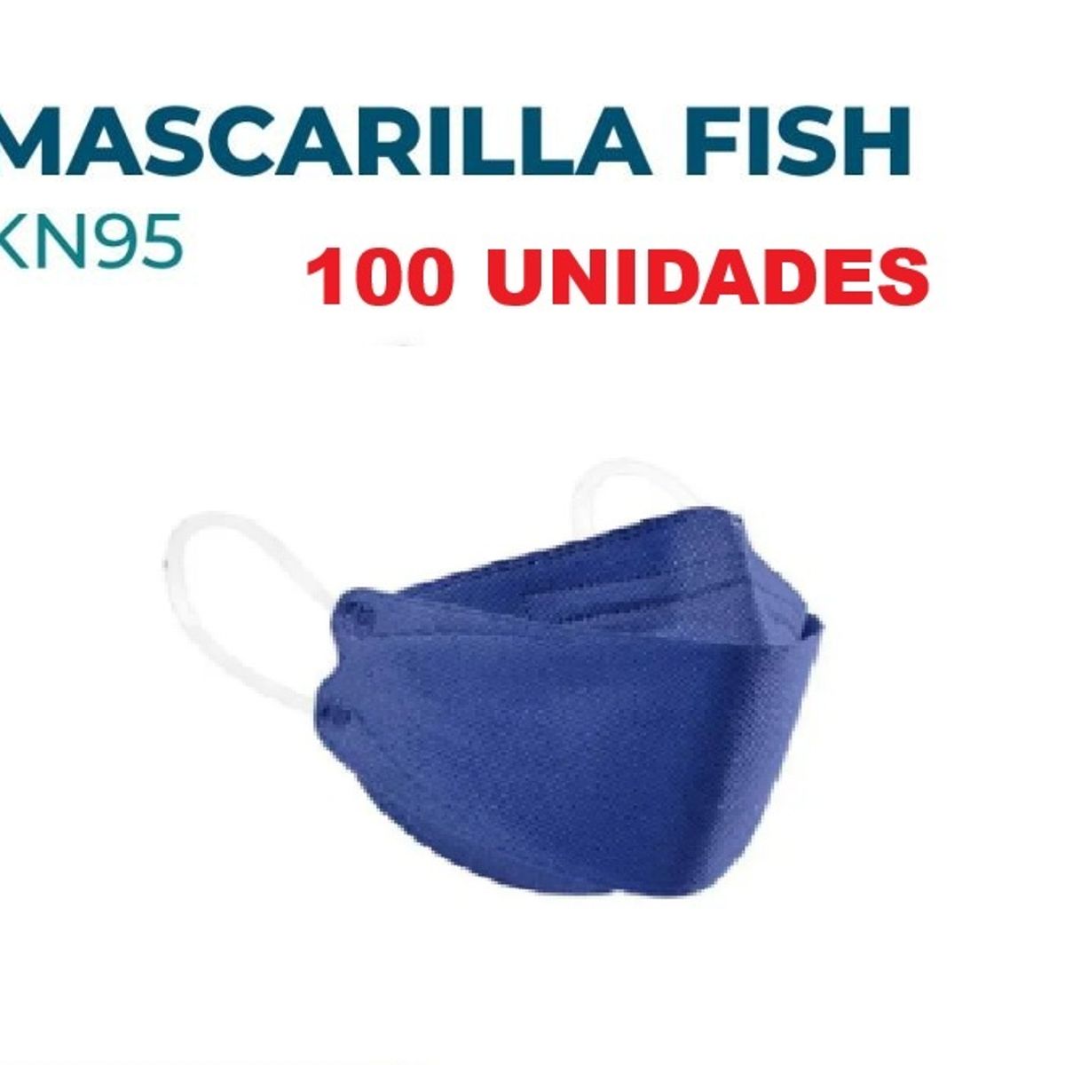 GENERICO - MASCARILLA KN95 FISH AZUL OSCURO x 100 Unidades