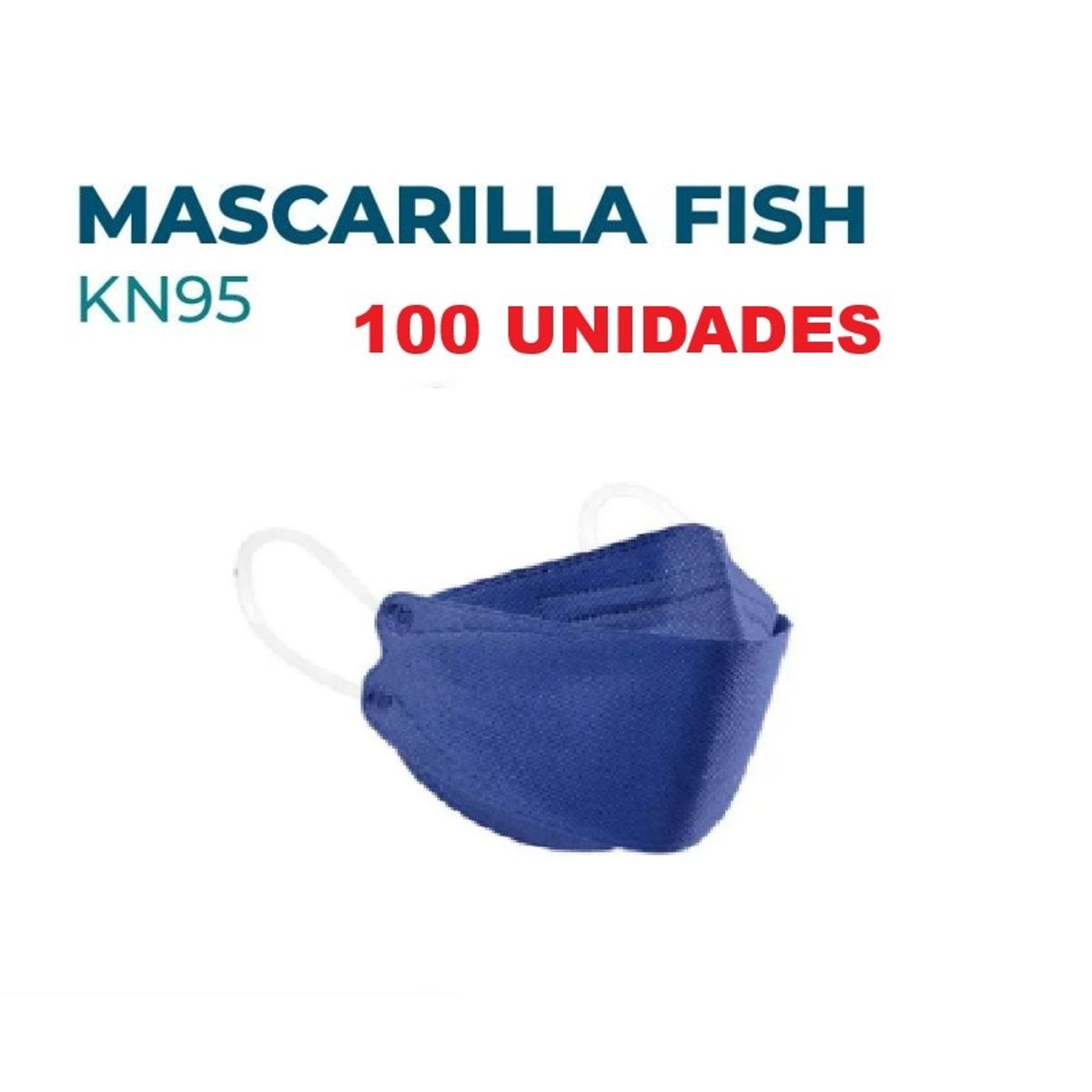 GENERICO - MASCARILLA KN95 FISH AZUL OSCURO x 100 Unidades