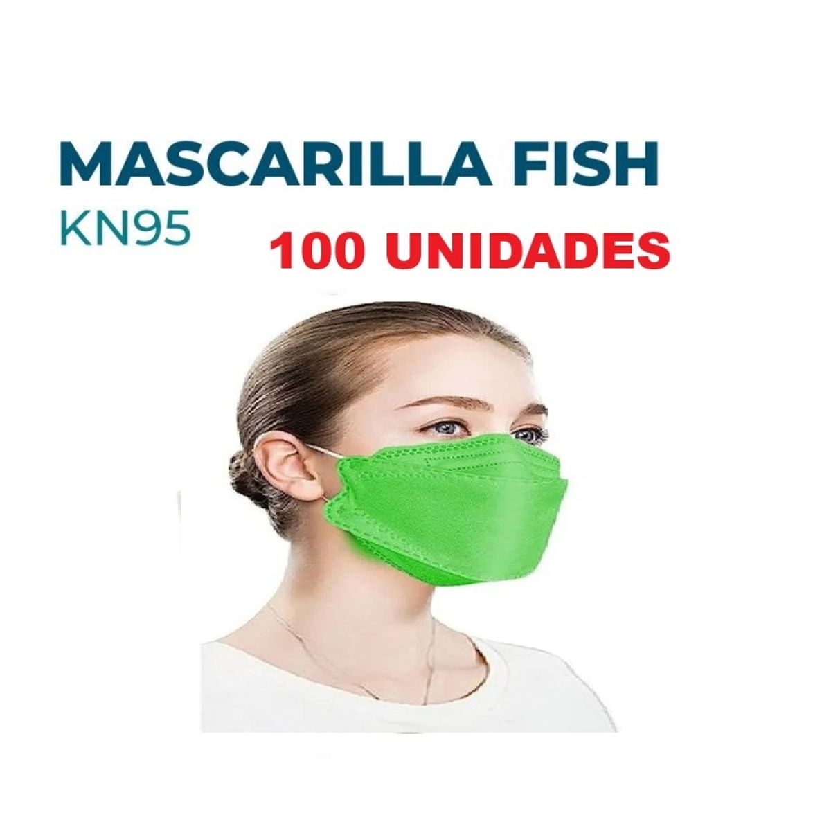 GENERICO - MASCARILLA KN95 VERDE x 100 Unidades