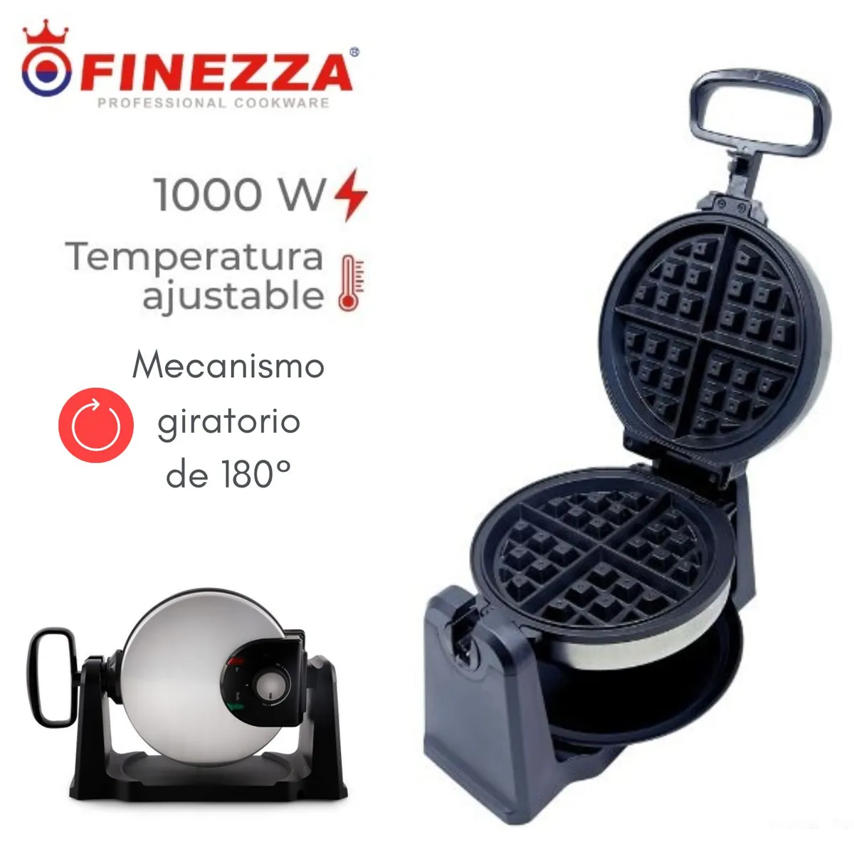 FINEZZA - Waflera Sistema giratorio de 180° Finezza  FZ-822WF 1000 Watts