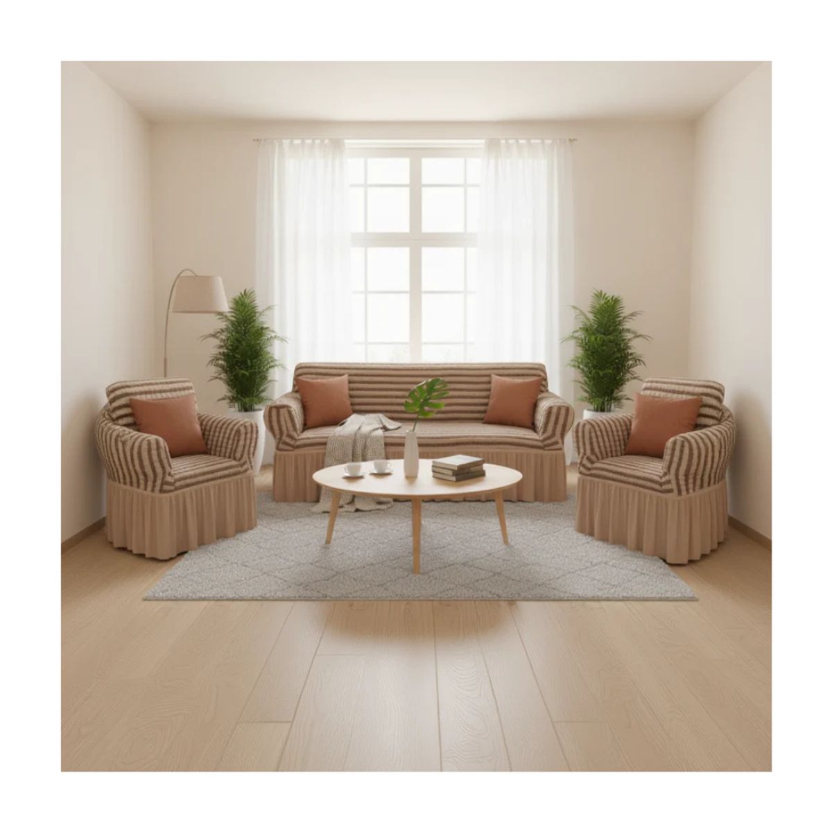 SALA FABULOSA - Funda de mueble 3-2-1 Burbuja- Beige Bicolor