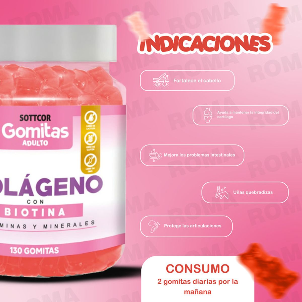 GENERICO - PACK 3 GOMITAS COLAGENO CITRATO DE MAGNESIO Y GOMITAS DHA SOTTCORLABS