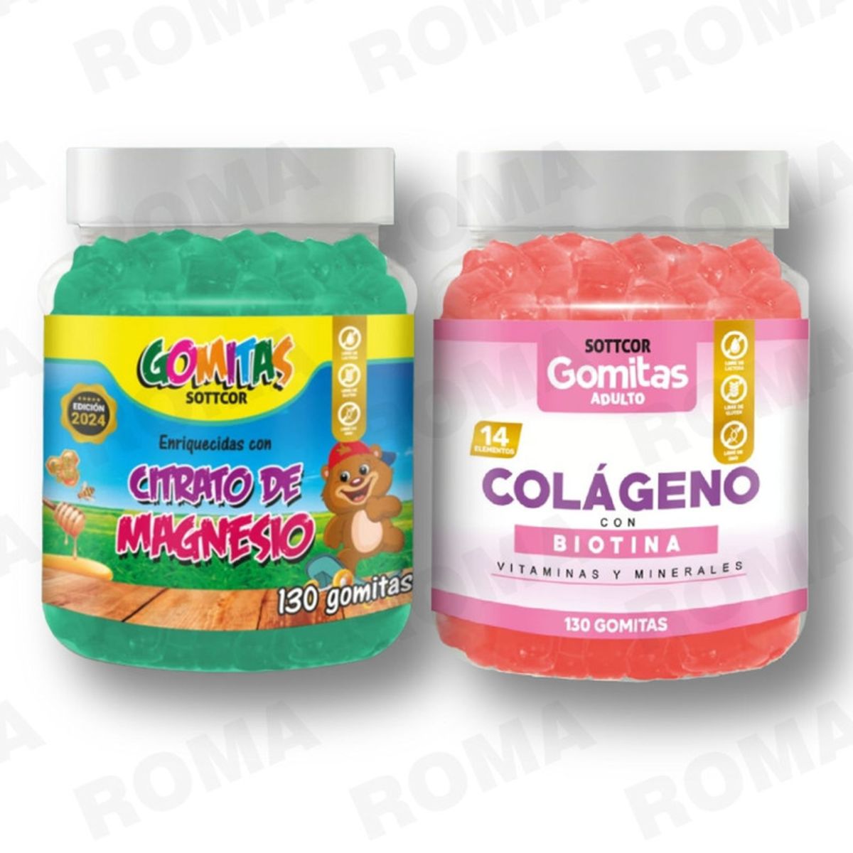 GENERICO - PACK 2 CITRATO DE MAGNESIO NIÑOS + COLAGENO SOTTCORLABS