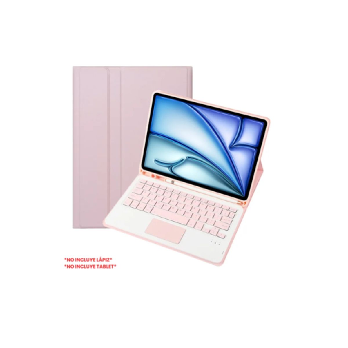 SPACE - Funda con Teclado TouchPad Bluetooth Para Ipad A16 11Va Gen rosada
