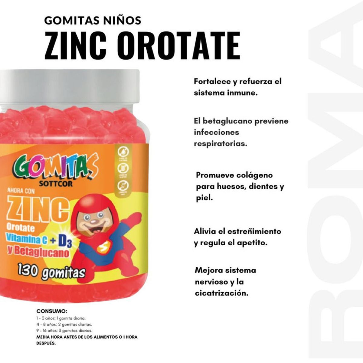 GENERICO - PACK 2 GOMITAS ZINC OROTATE NIÑOS + GOMITAS OMEGA 3 SOTTCORLABS