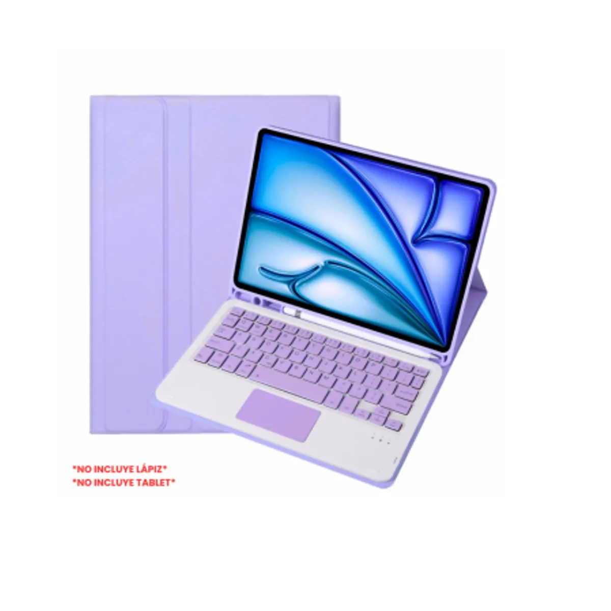 SPACE - Funda con Teclado TouchPad Bluetooth Para Ipad A16 11Va Gen LILA