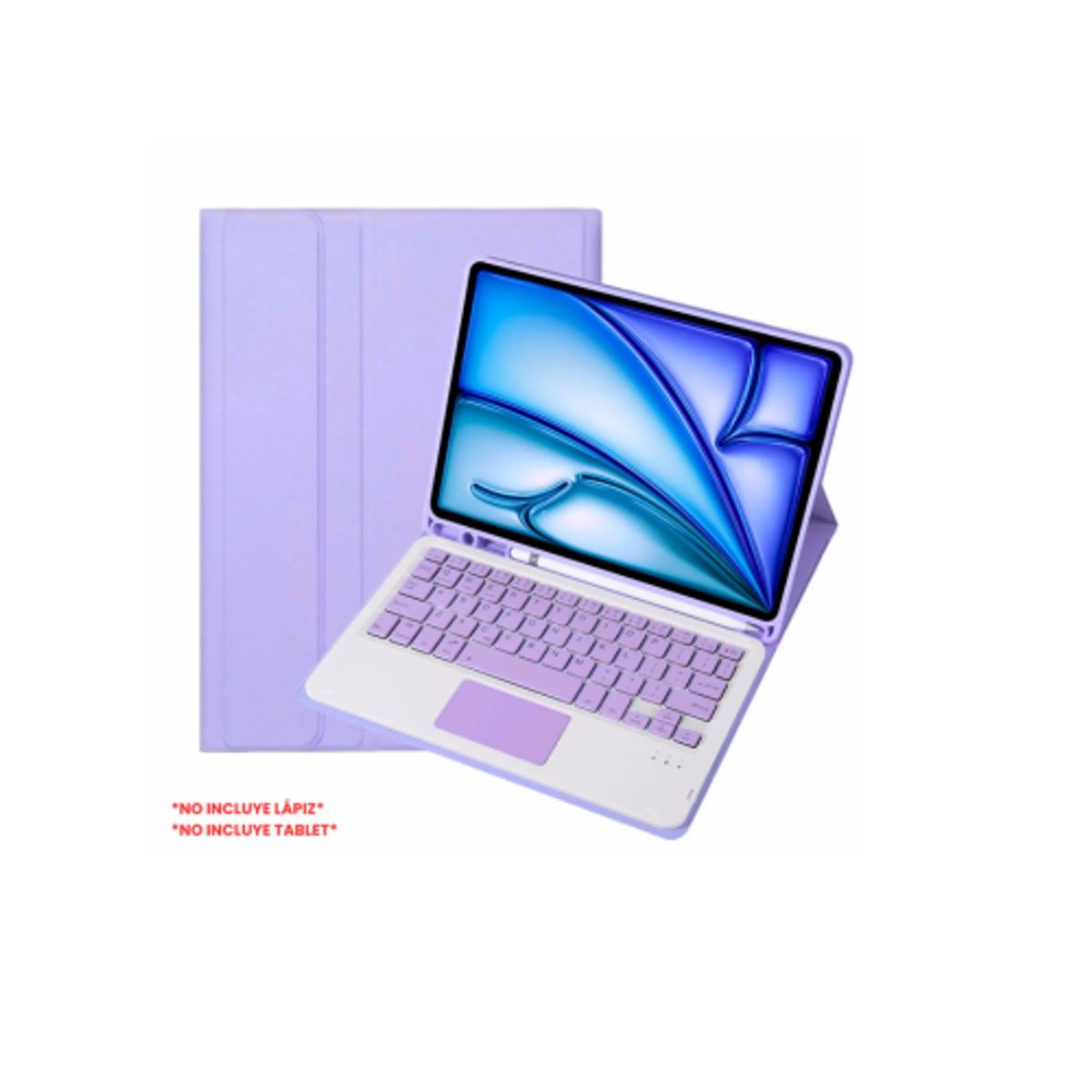 SPACE - Funda con Teclado TouchPad Bluetooth Para Ipad A16 11Va Gen LILA